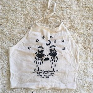 Brandy Melville embroidered crop top